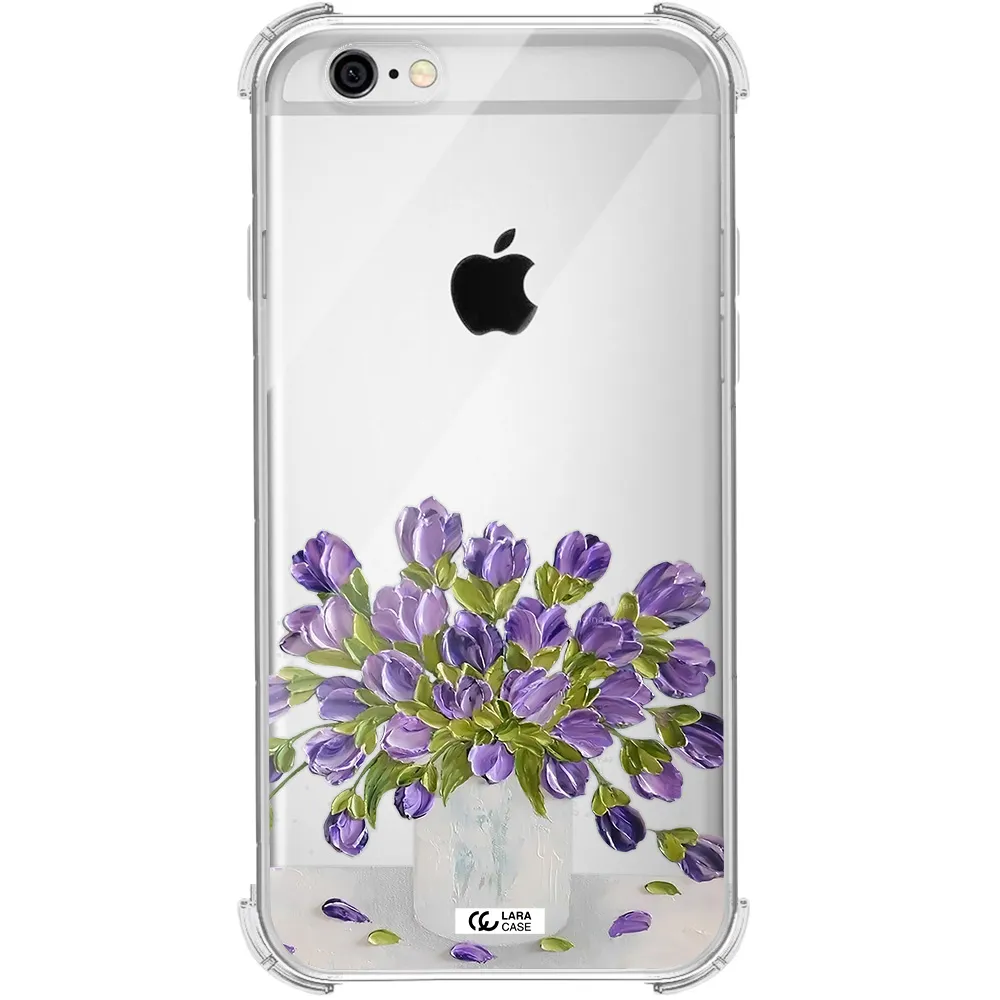 a bunch of purple flowers Apple iPhone 6 Clear PC Case