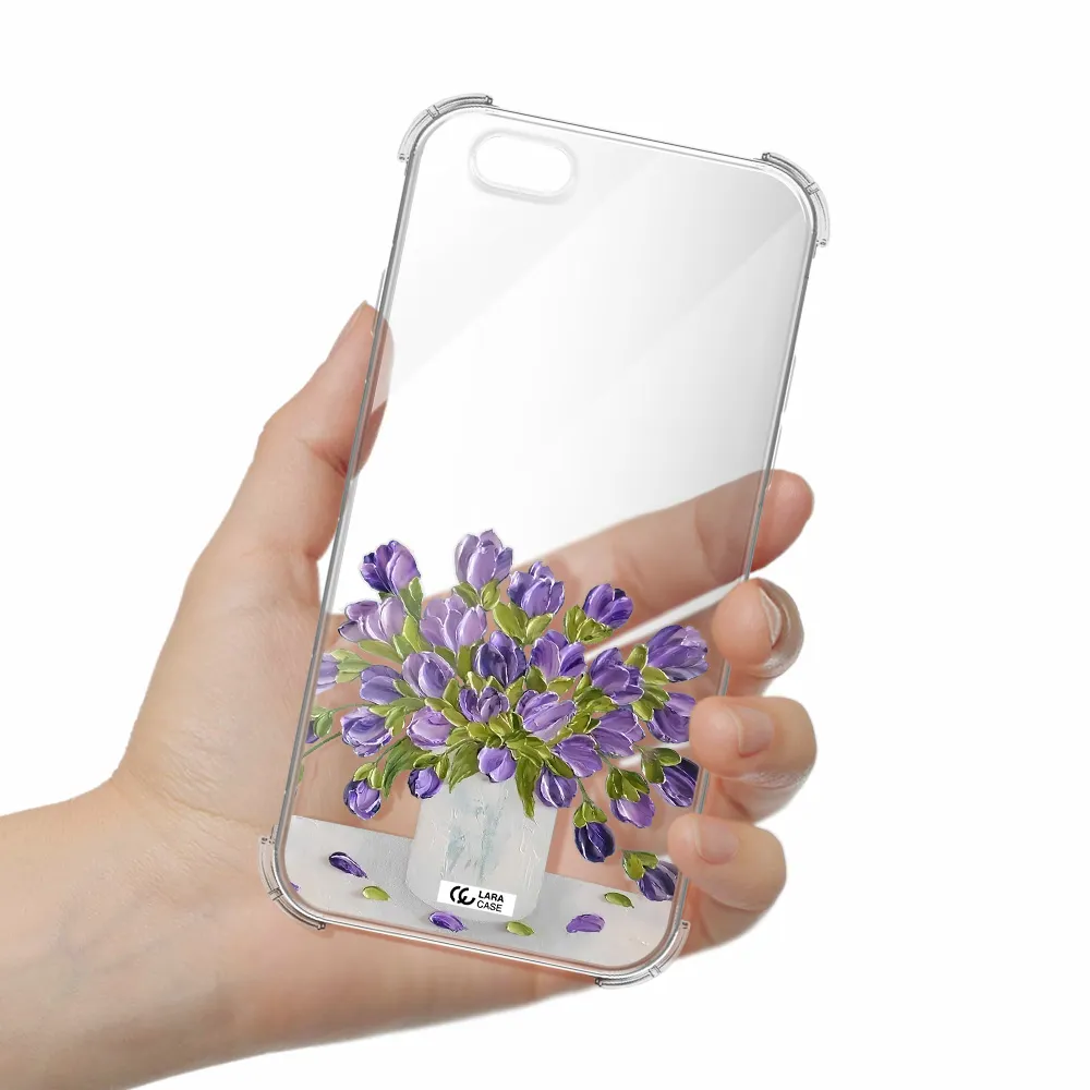 a bunch of purple flowers Apple iPhone 6 Clear PC Case