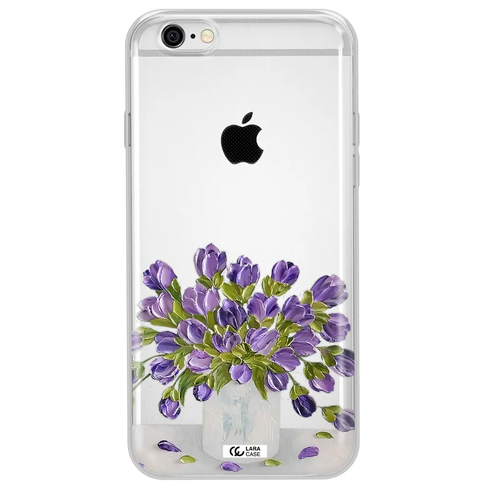 a bunch of purple flowers Apple iPhone 6 Clear TPU Case
