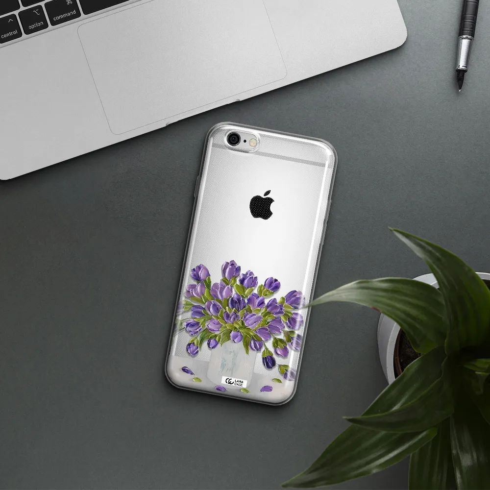 a bunch of purple flowers Apple iPhone 6 Clear TPU Case