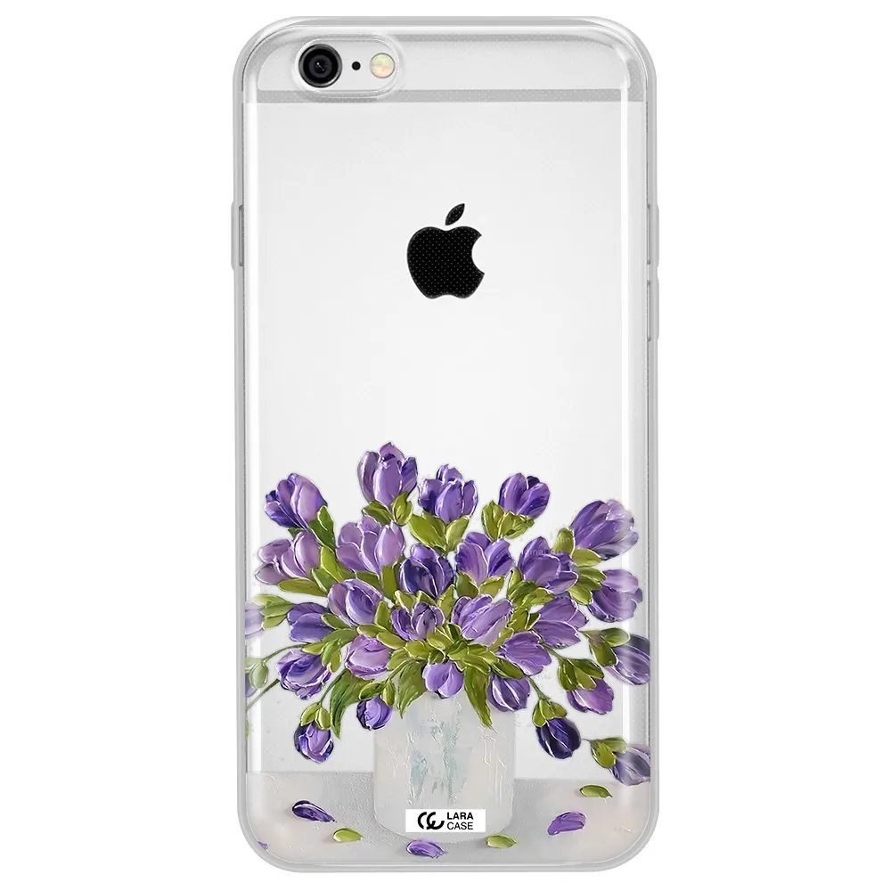 a bunch of purple flowers Apple iPhone 6 plus Clear TPU Case