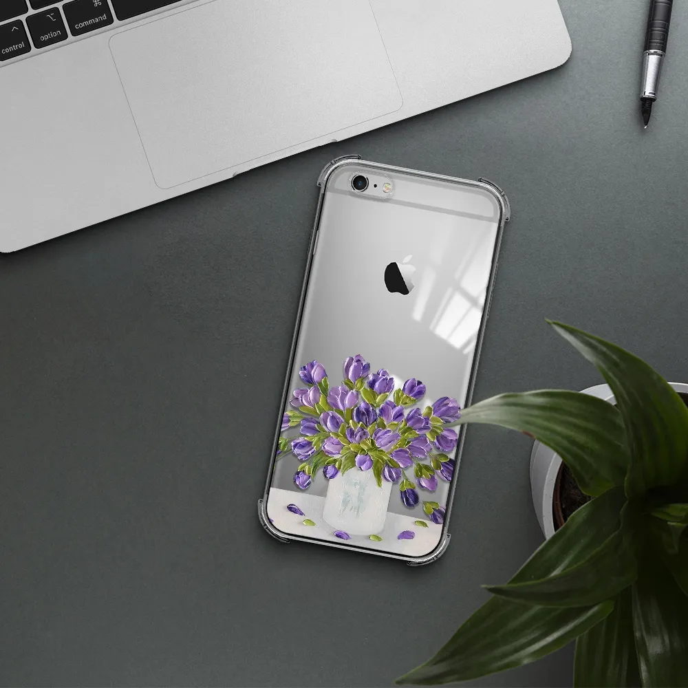 a bunch of purple flowers Apple iPhone 6 s plus Clear PC Case
