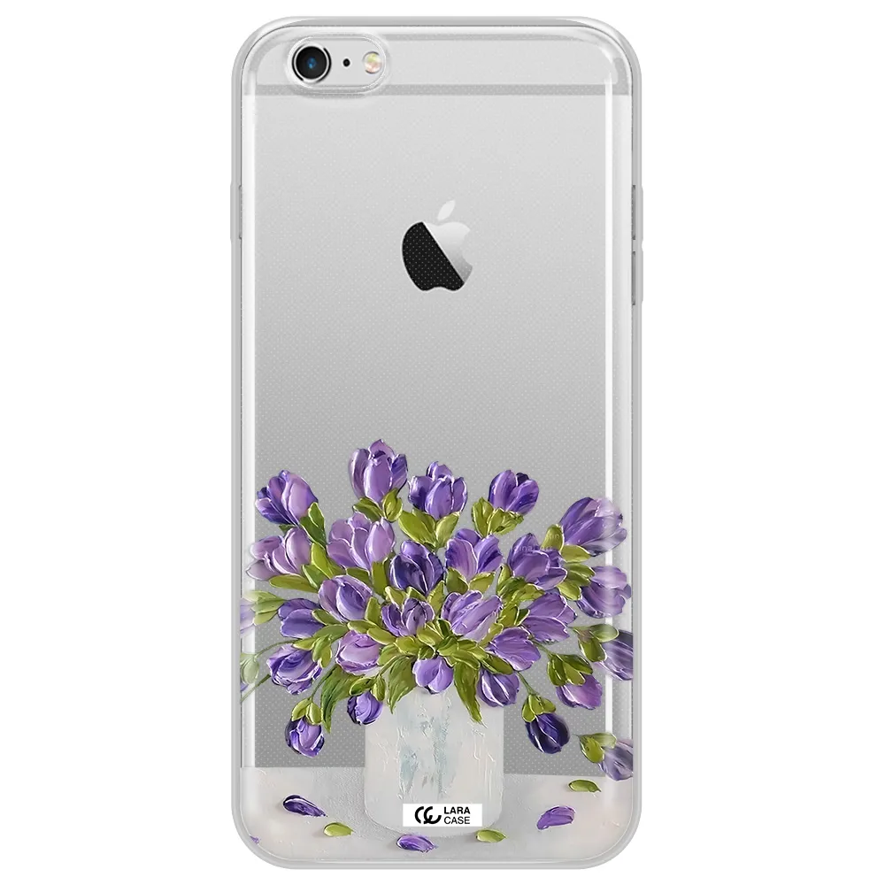 a bunch of purple flowers Apple iPhone 6 s plus Clear TPU Case