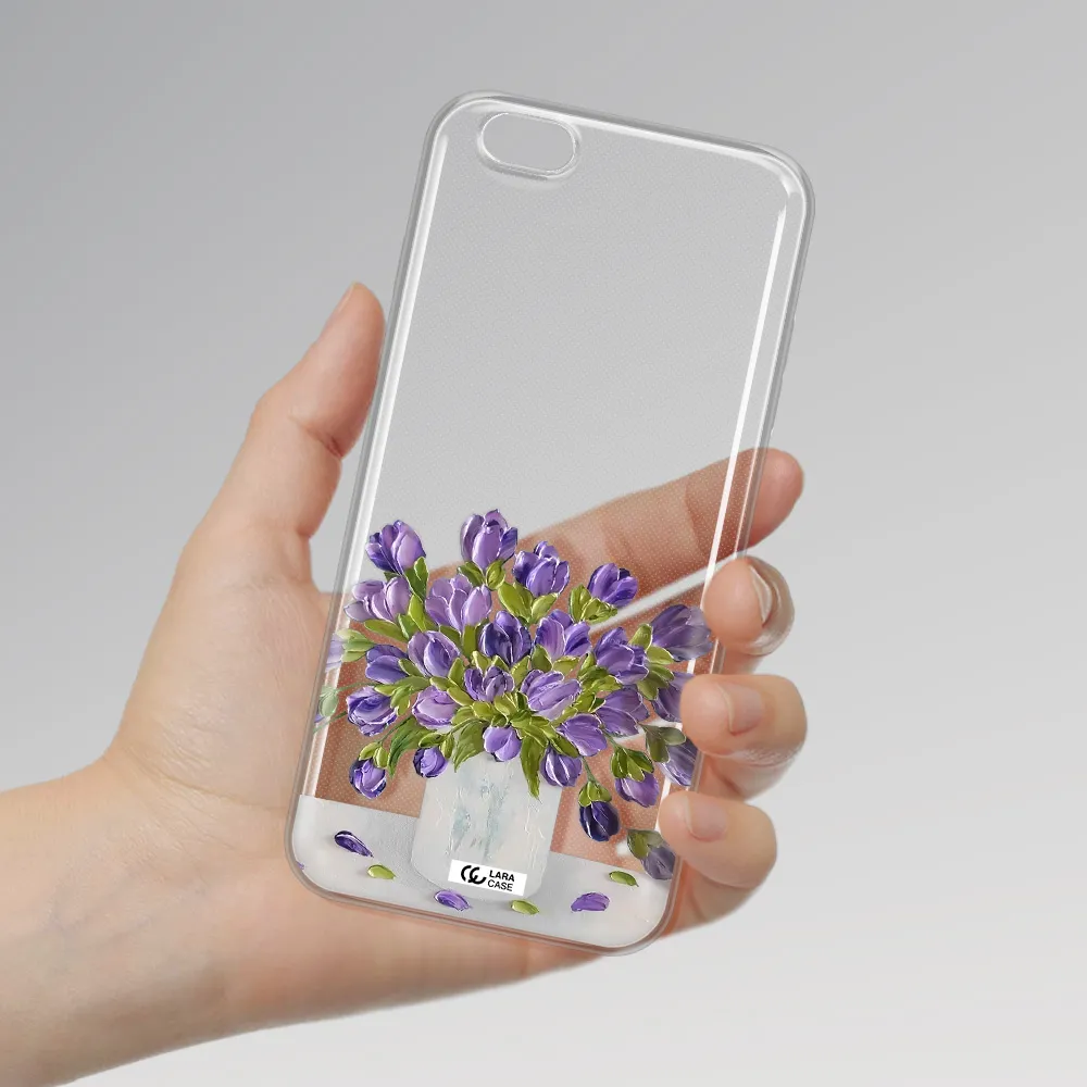 a bunch of purple flowers Apple iPhone 6 s plus Clear TPU Case