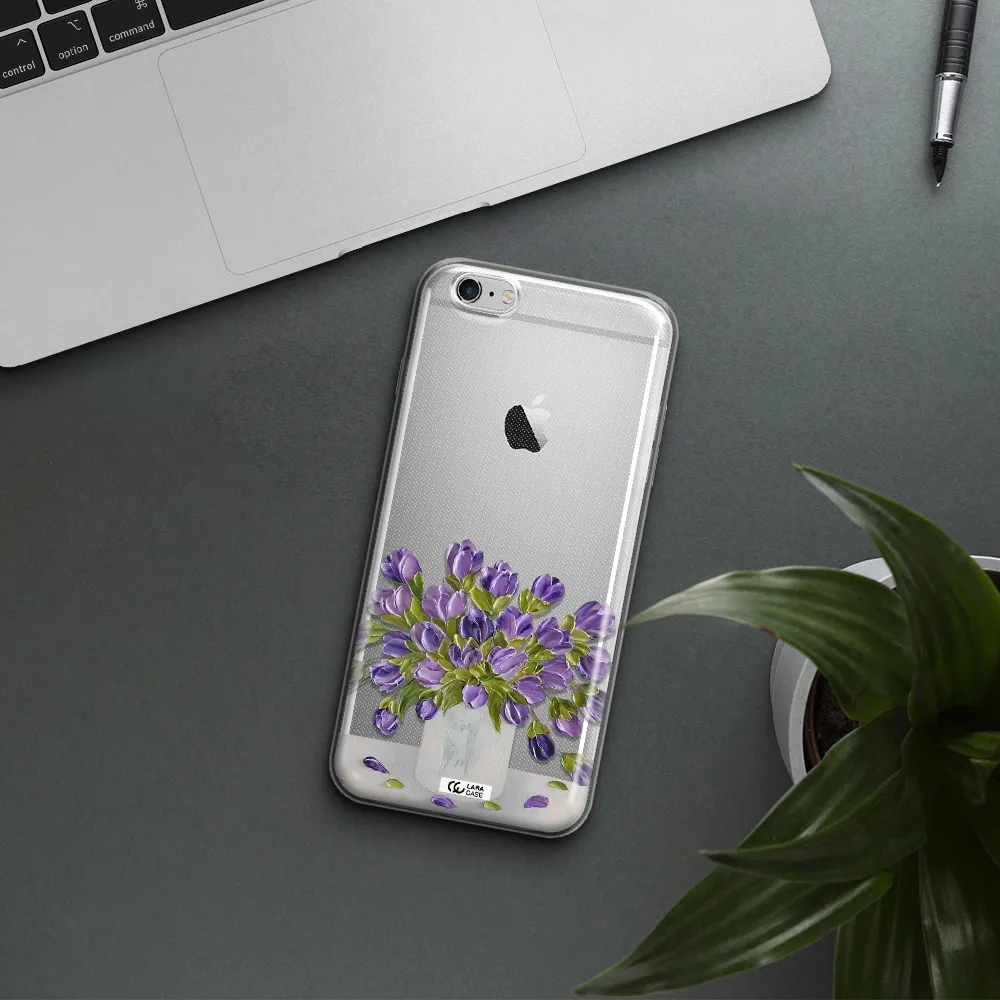 a bunch of purple flowers Apple iPhone 6 s plus Clear TPU Case