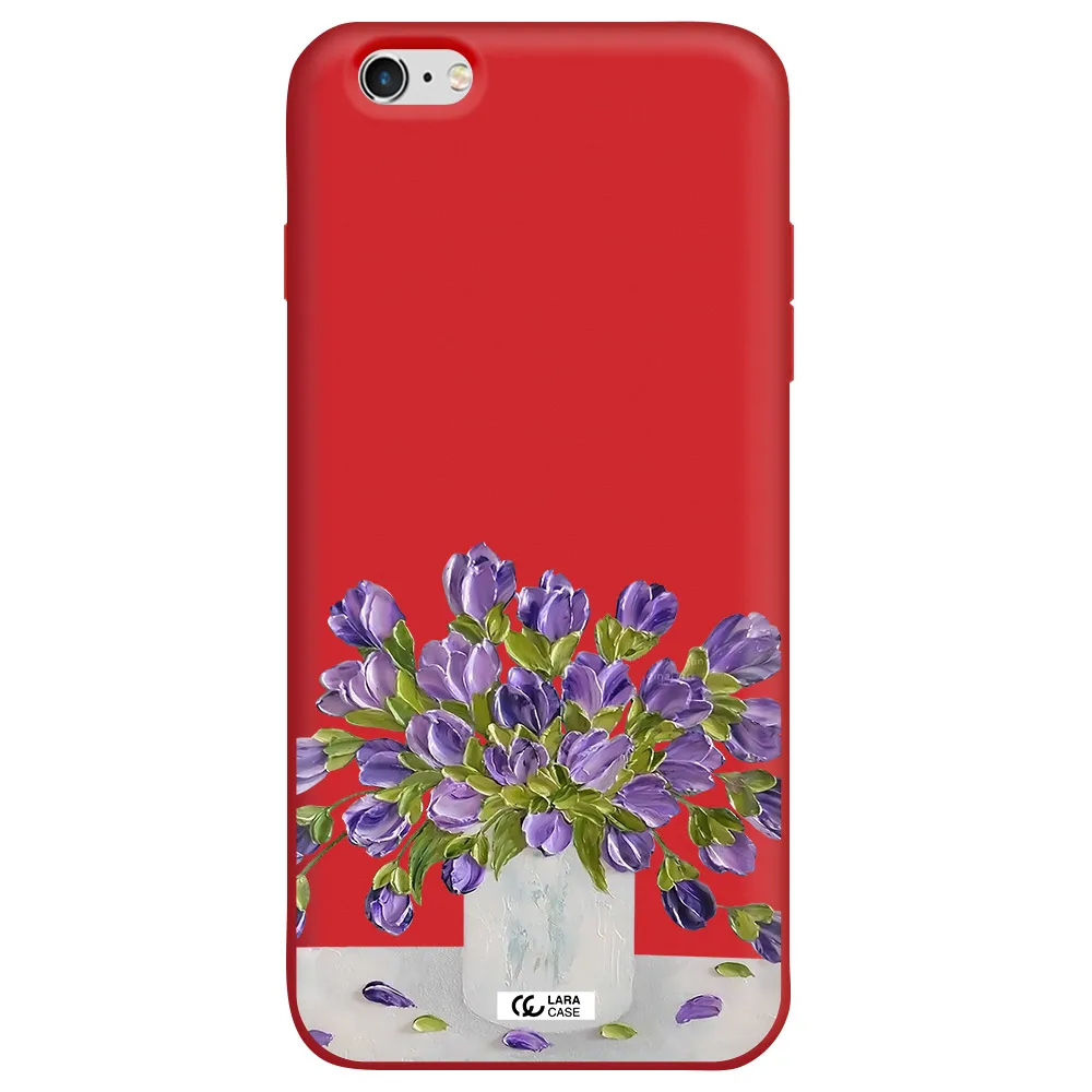 a bunch of purple flowers Apple iPhone 6 s plus Silicone Imperial Red Case