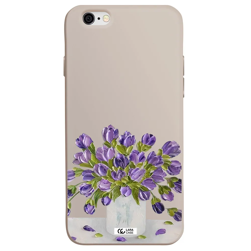 a bunch of purple flowers Apple iPhone 6 Silicone Stone Case