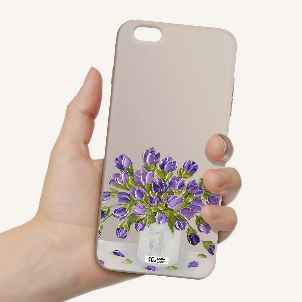 a bunch of purple flowers Apple iPhone 6S Silicone Stone Case