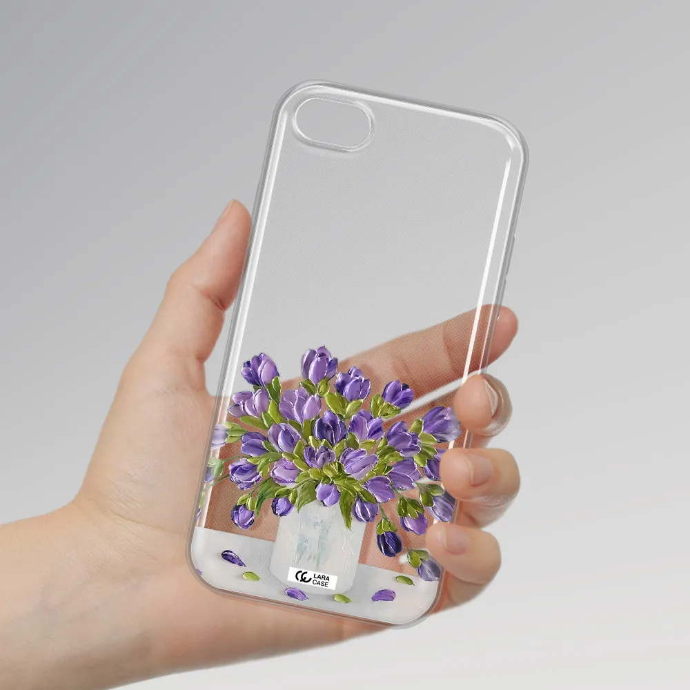 a bunch of purple flowers Apple iPhone 7 Clear TPU Case