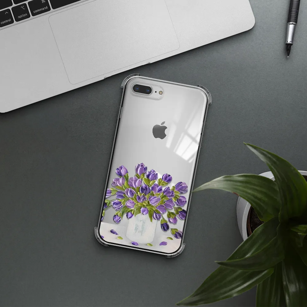 a bunch of purple flowers Apple iPhone 7 plus Clear PC Case