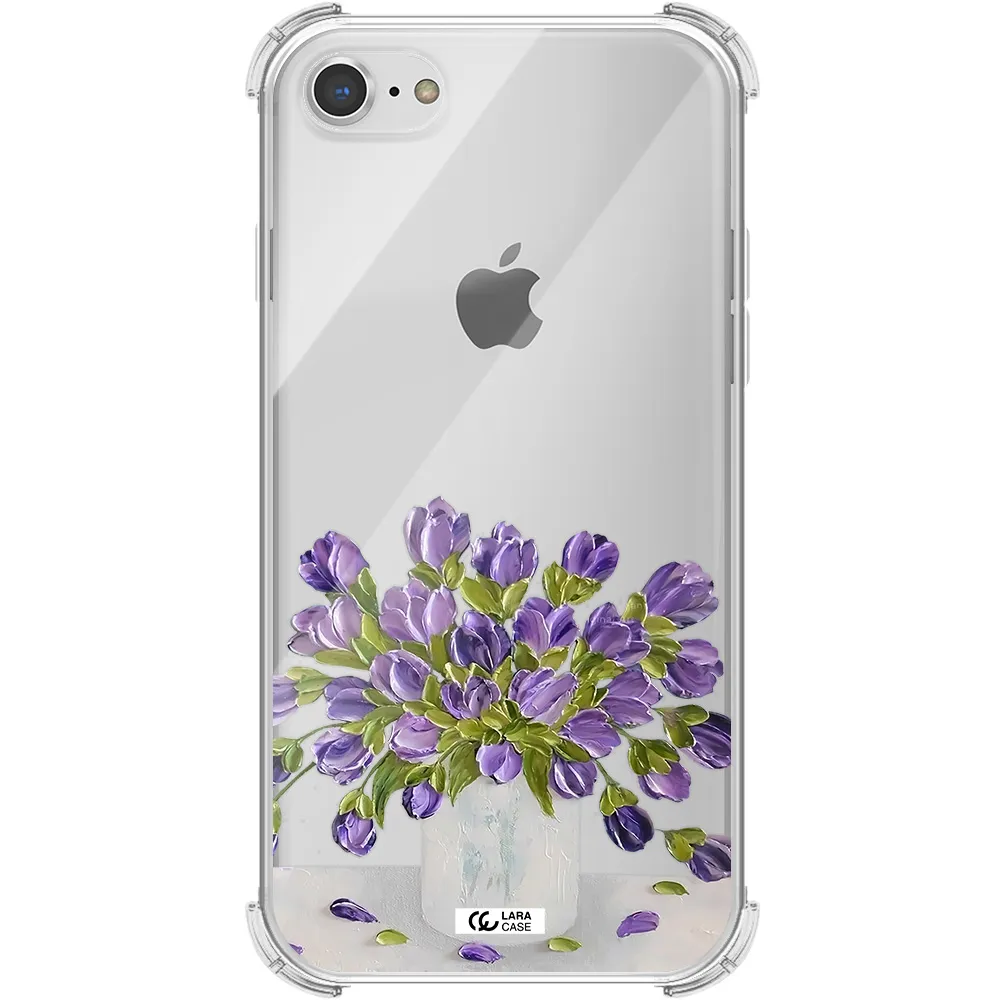 a bunch of purple flowers Apple iPhone 8 Clear PC Case