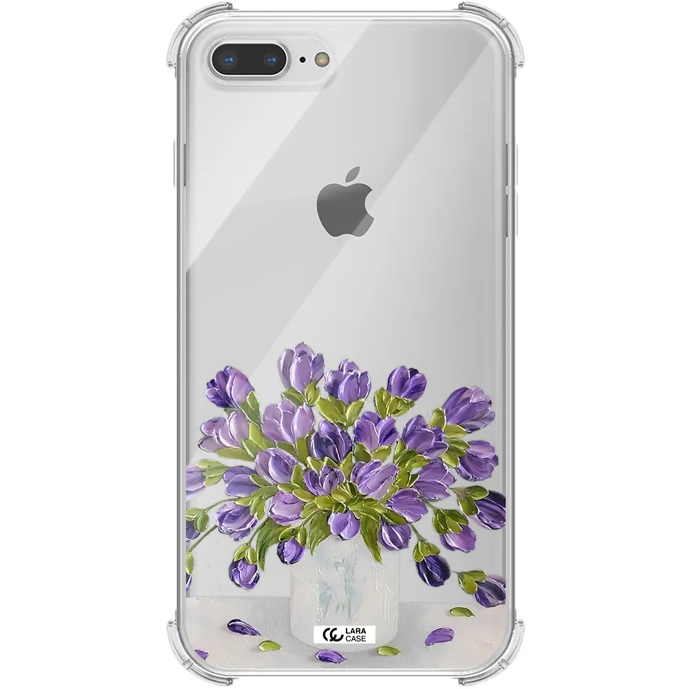 a bunch of purple flowers Apple iPhone 8 plus Clear PC Case