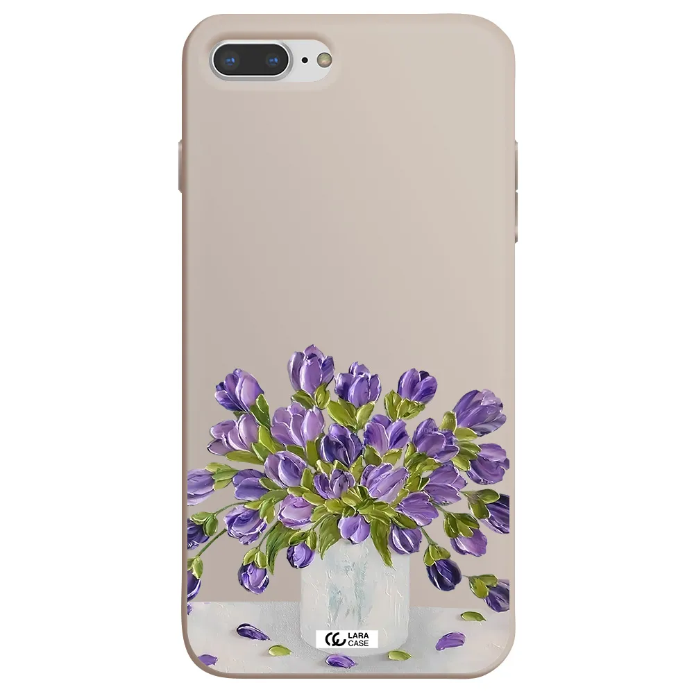 a bunch of purple flowers Apple iPhone 8 plus Silicone Stone Case