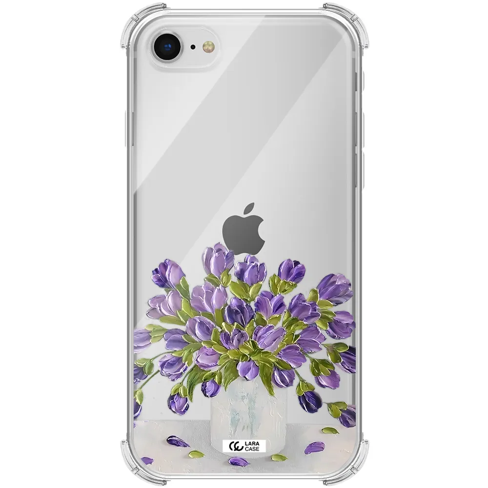 a bunch of purple flowers Apple iPhone se 2020 Clear PC Case