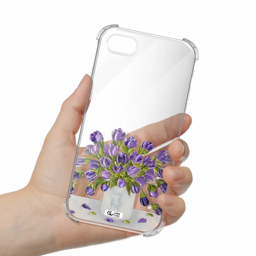 a bunch of purple flowers Apple iPhone se 2020 Clear PC Case