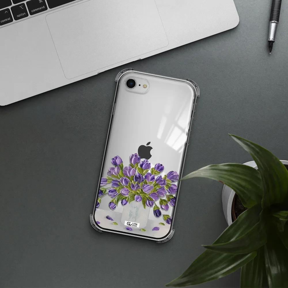 a bunch of purple flowers Apple iPhone se 2020 Clear PC Case