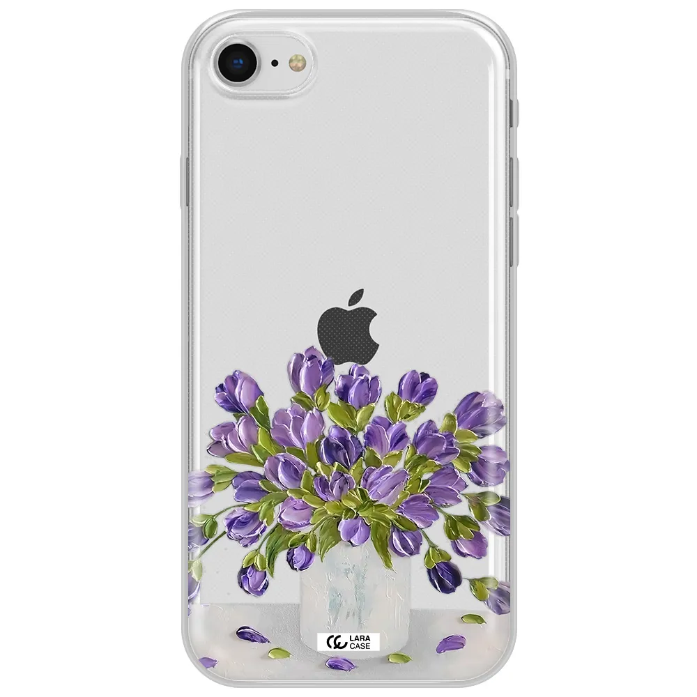 A Bunch Of Purple Flowers Apple Iphone Se 2020 Clear Tpu Case