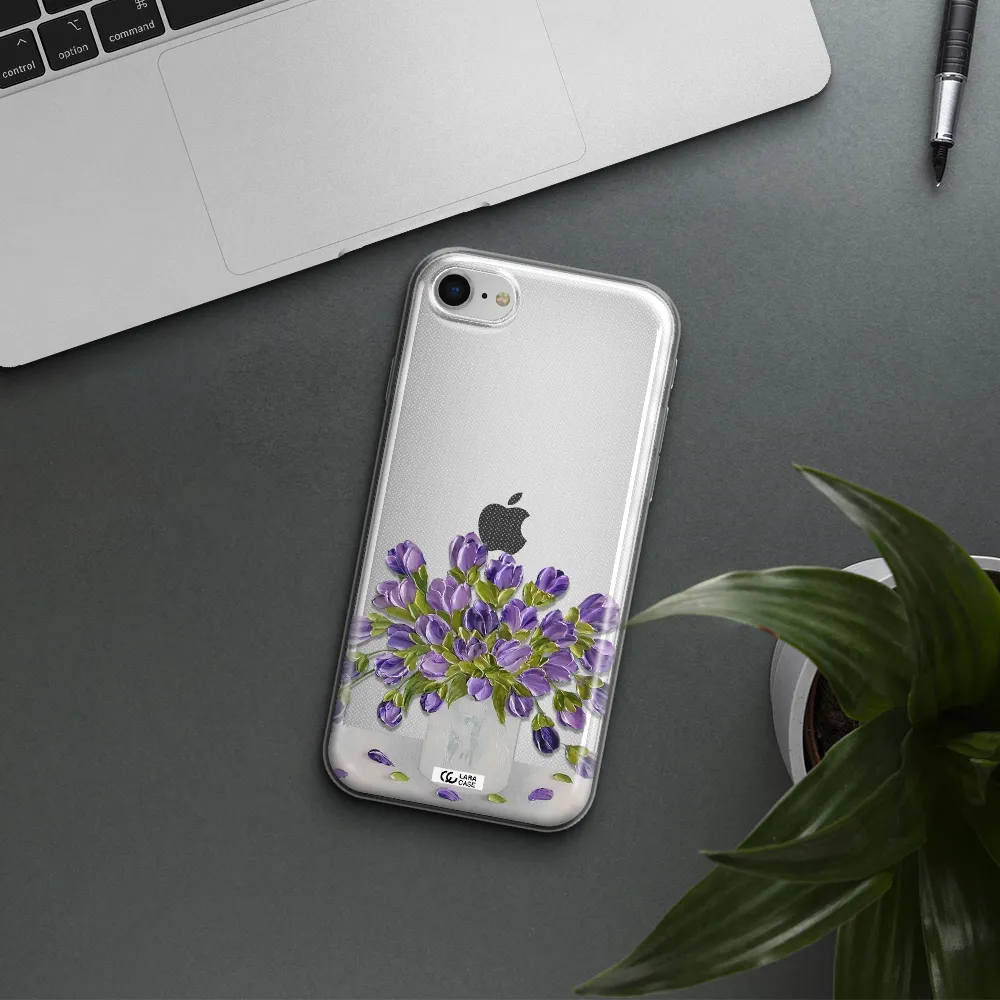 A Bunch Of Purple Flowers Apple Iphone Se 2020 Clear Tpu Case