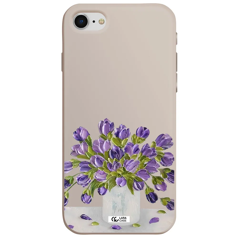 a bunch of purple flowers Apple iPhone se 2020 Silicone Stone Case
