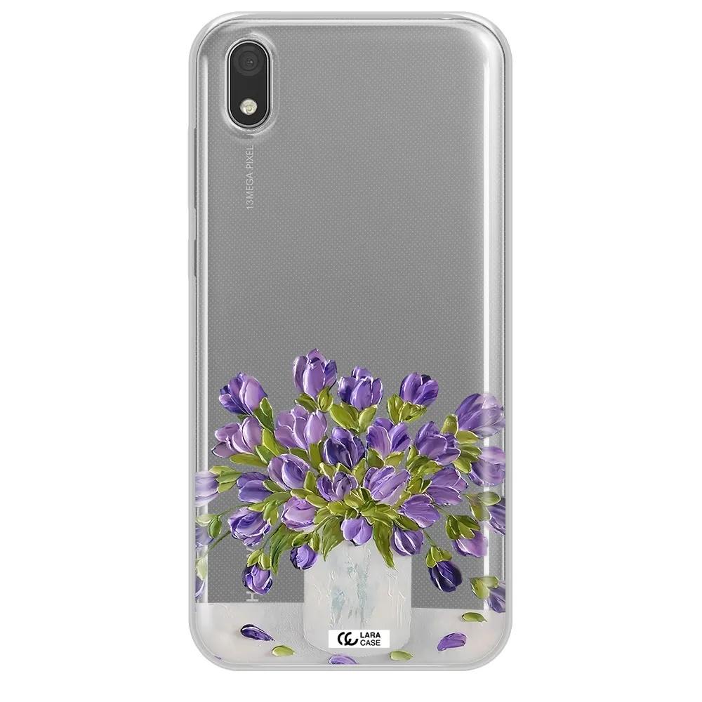 a bunch of purple flowers Huawei Honor 8S Clear TPU Case