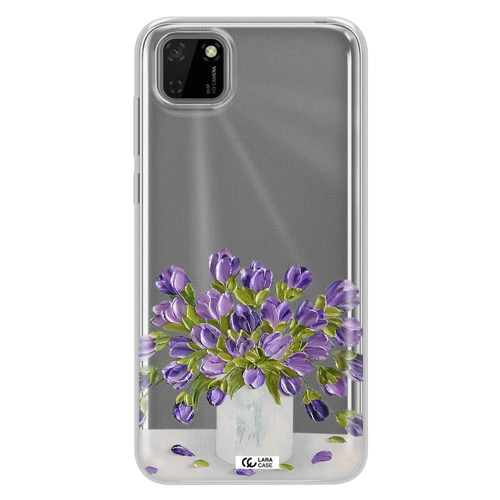 a bunch of purple flowers Huawei Honor 9S Clear TPU Case