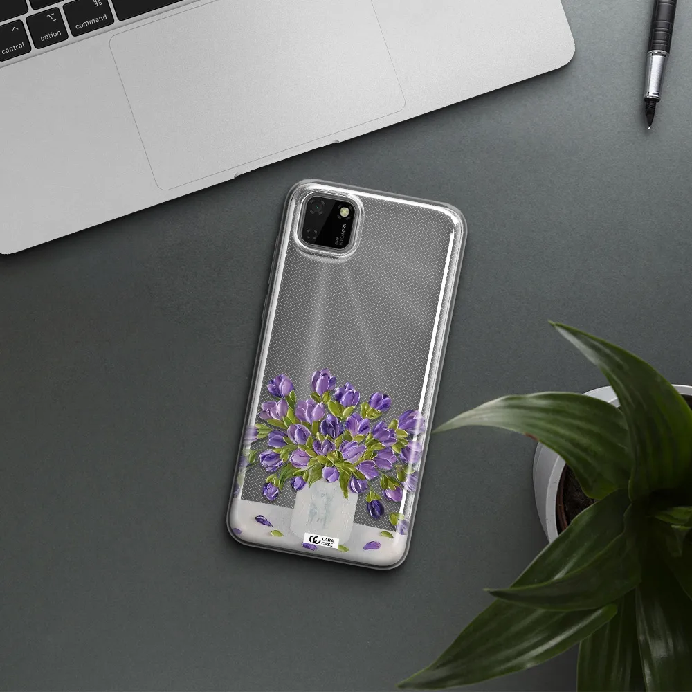 a bunch of purple flowers Huawei Honor 9S Clear TPU Case