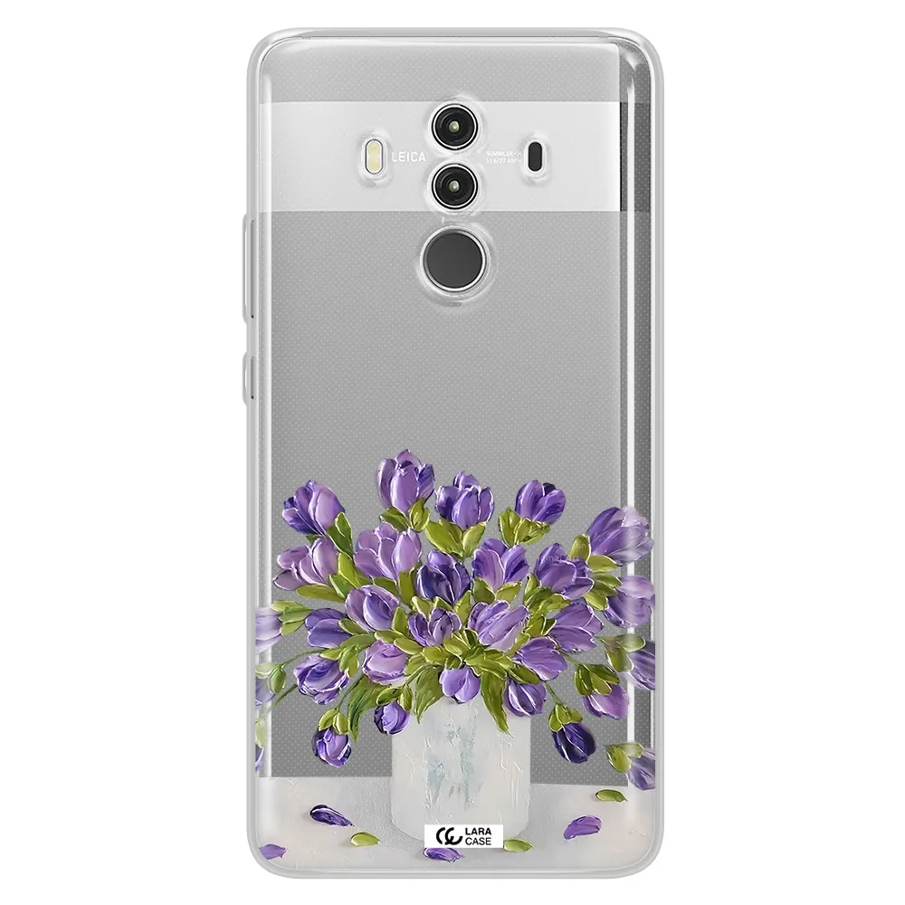 a bunch of purple flowers Huawei Mate 10 Clear TPU Case