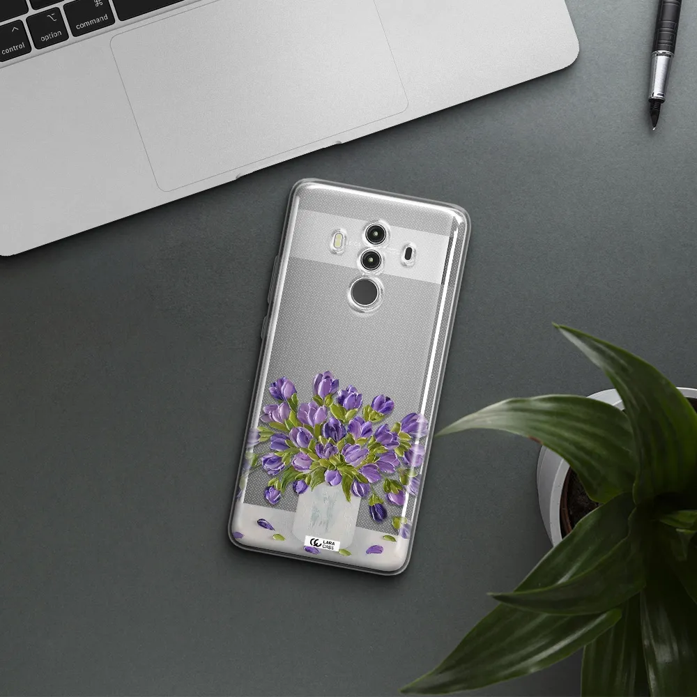 a bunch of purple flowers Huawei Mate 10 Clear TPU Case
