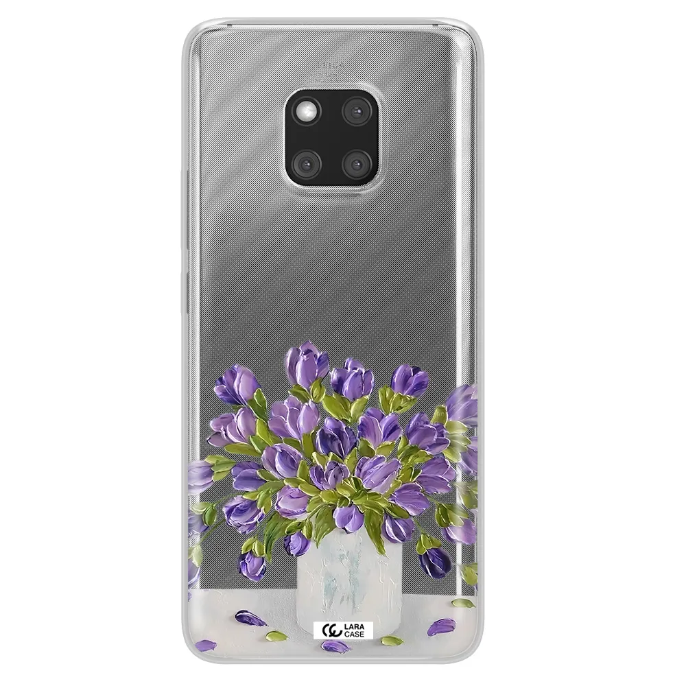 a bunch of purple flowers Huawei Mate 20 Pro Clear TPU Case