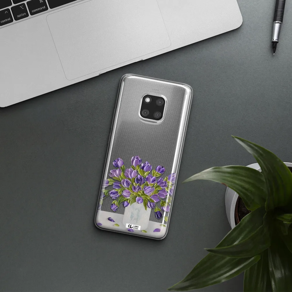 a bunch of purple flowers Huawei Mate 20 Pro Clear TPU Case