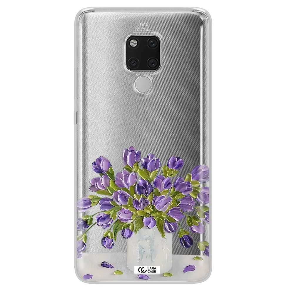 a bunch of purple flowers Huawei Mate 20X Clear TPU Case
