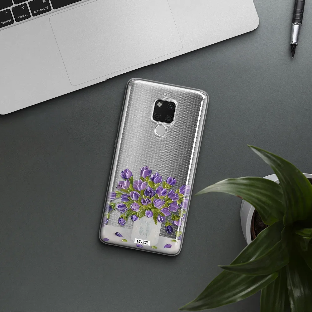 a bunch of purple flowers Huawei Mate 20X Clear TPU Case