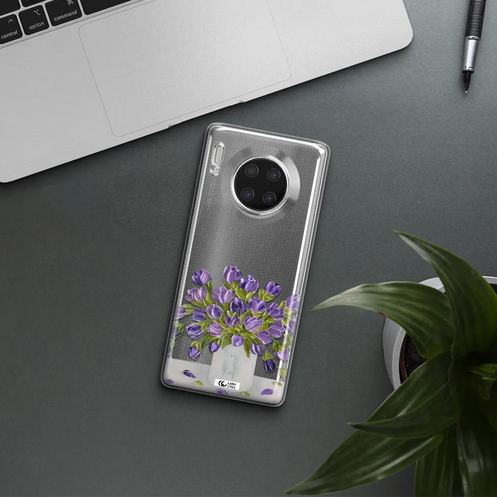 a bunch of purple flowers Huawei Mate 30 Pro Clear TPU Case