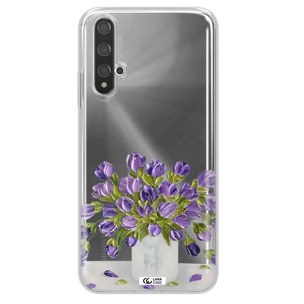 a bunch of purple flowers Huawei Nova 5t Clear TPU Case