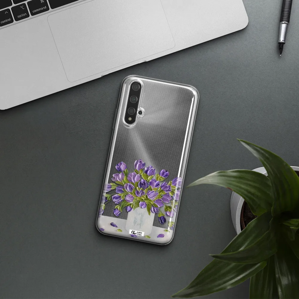 a bunch of purple flowers Huawei Nova 5t Clear TPU Case