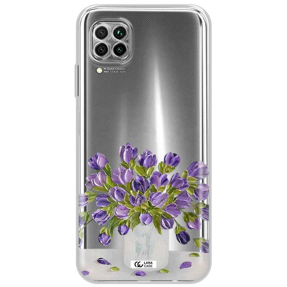A Bunch Of Purple Flowers Huawei Nova 7I Clear Tpu Case