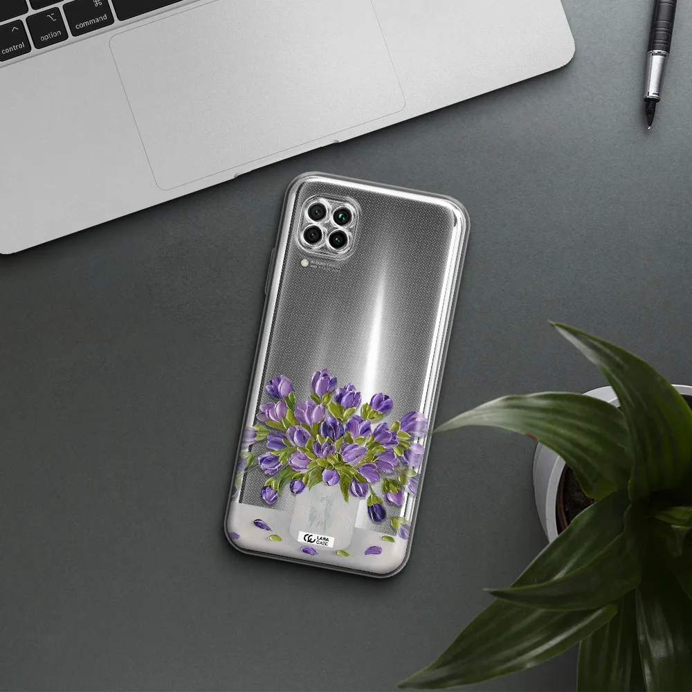 A Bunch Of Purple Flowers Huawei Nova 7I Clear Tpu Case