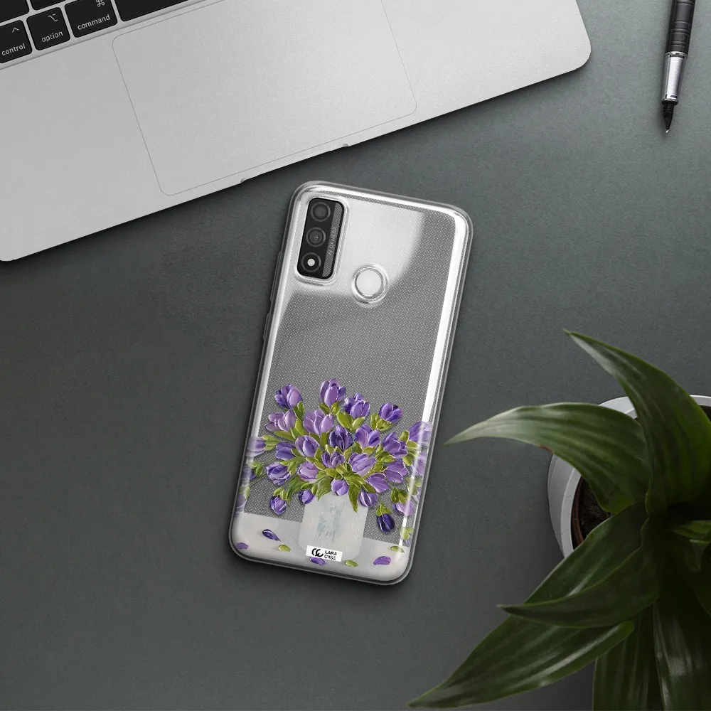 a bunch of purple flowers Huawei P Smart 2020 Clear TPU Case