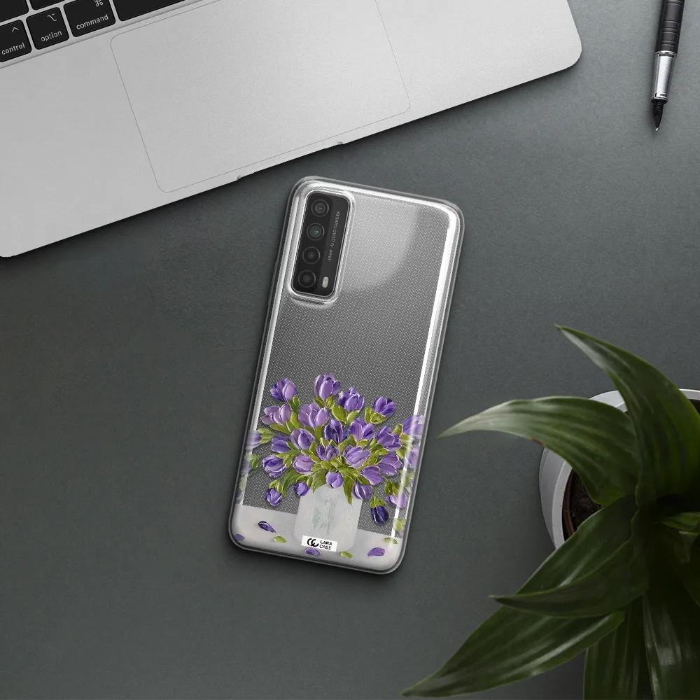 a bunch of purple flowers Huawei P Smart 2021 Clear TPU Case