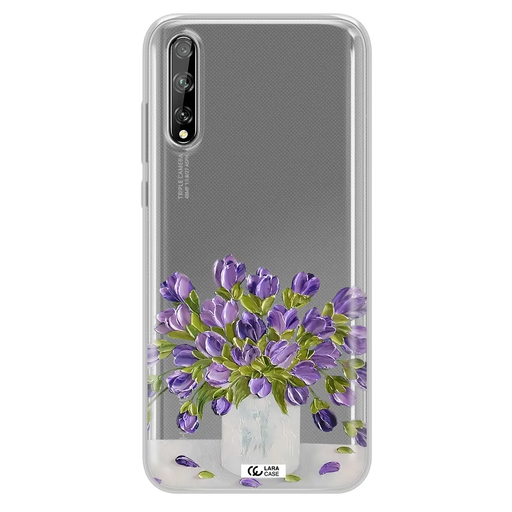 a bunch of purple flowers Huawei P Smart S Clear TPU Case