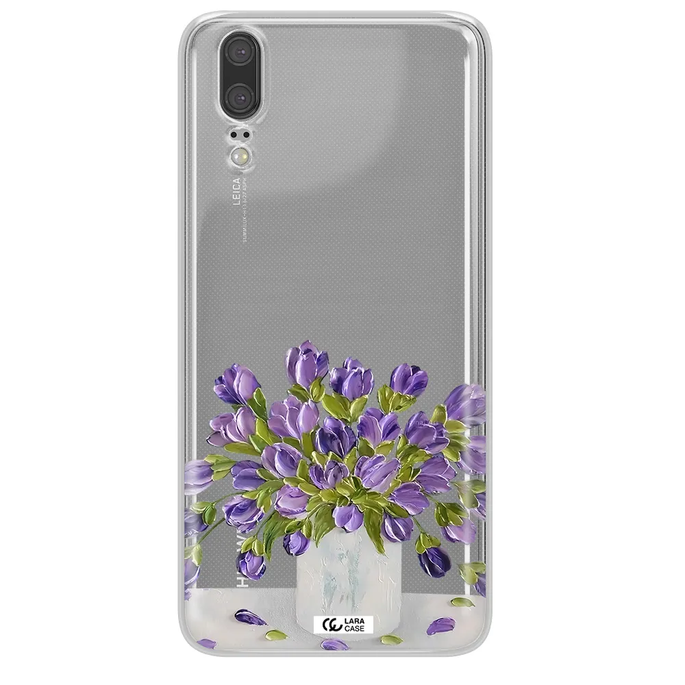 a bunch of purple flowers Huawei P20 Clear TPU Case