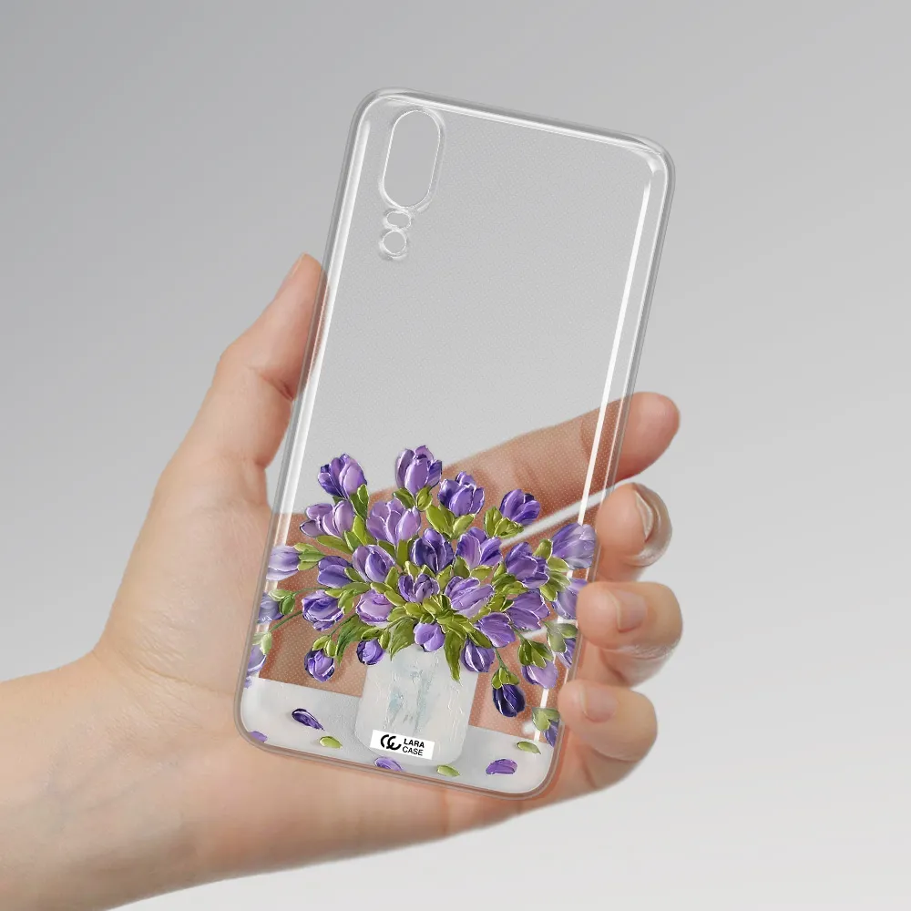 a bunch of purple flowers Huawei P20 Clear TPU Case
