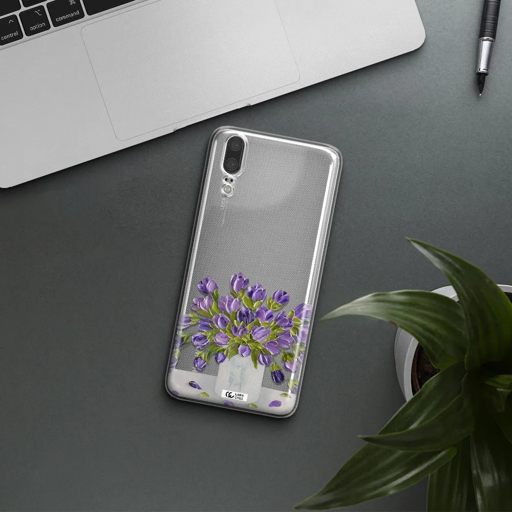 a bunch of purple flowers Huawei P20 Clear TPU Case
