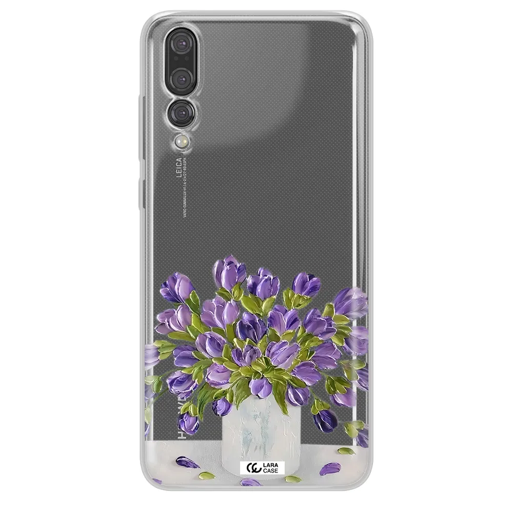 a bunch of purple flowers Huawei P20 Pro Clear TPU Case