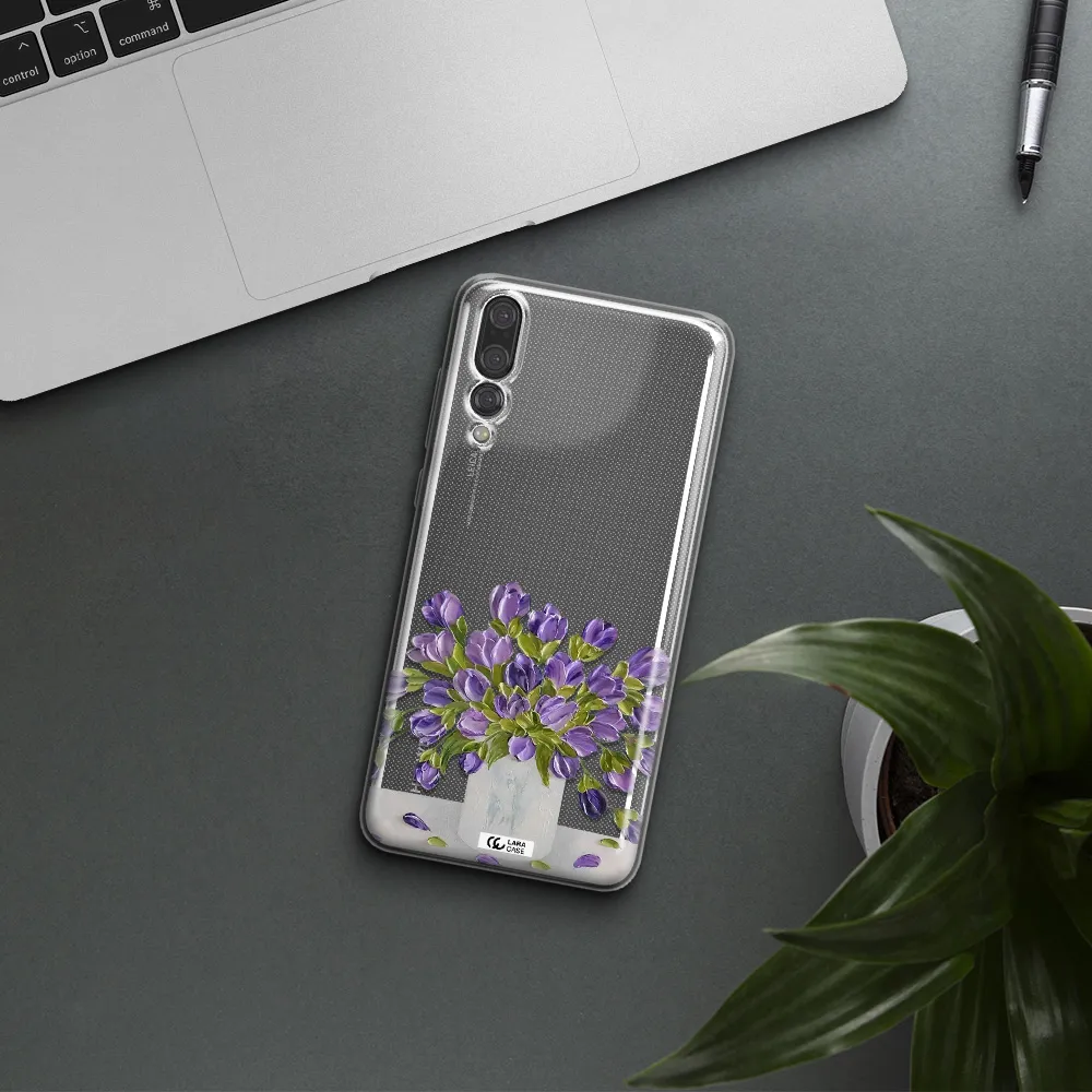 a bunch of purple flowers Huawei P20 Pro Clear TPU Case