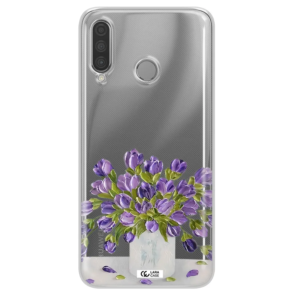 a bunch of purple flowers Huawei P30 Lite Clear TPU Case