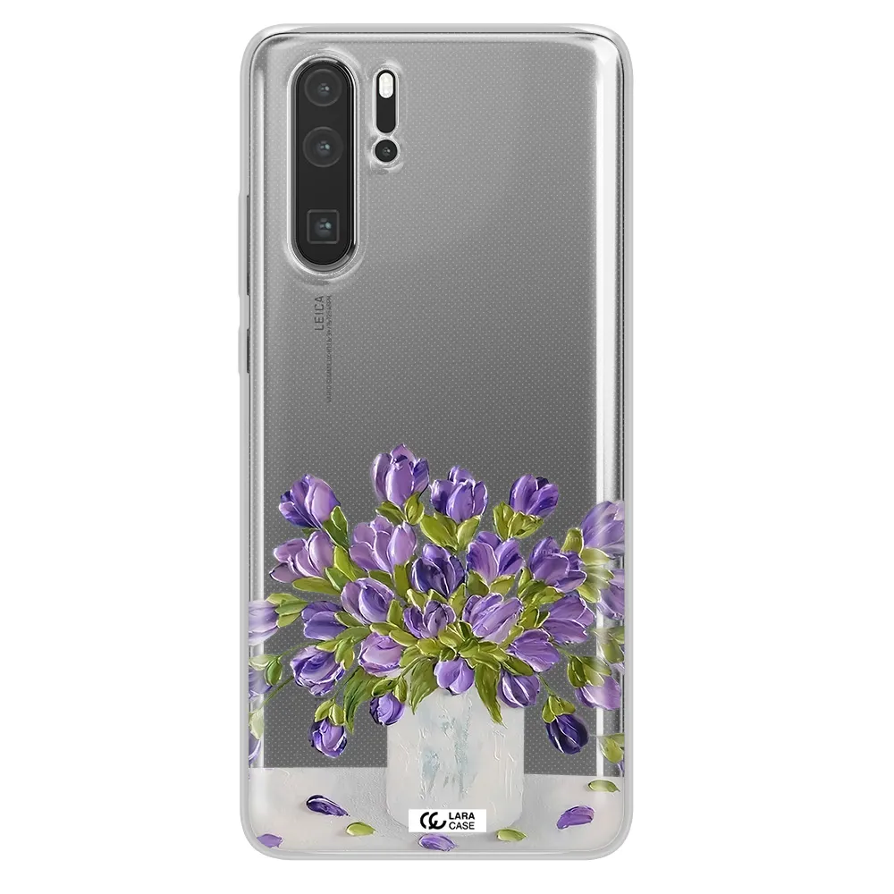 a bunch of purple flowers Huawei P30 Pro Clear TPU Case
