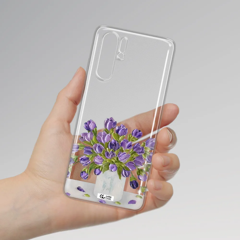 a bunch of purple flowers Huawei P30 Pro Clear TPU Case