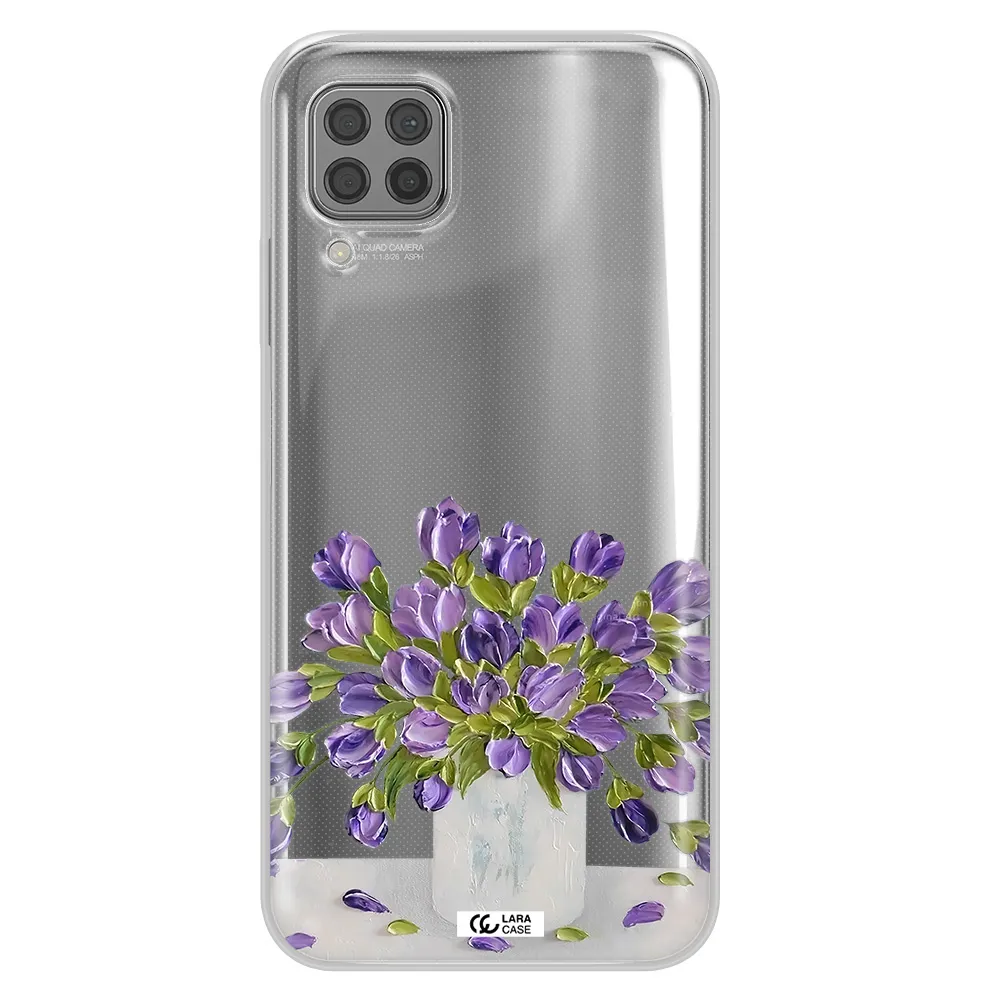 a bunch of purple flowers Huawei P40 Lite Clear TPU Case