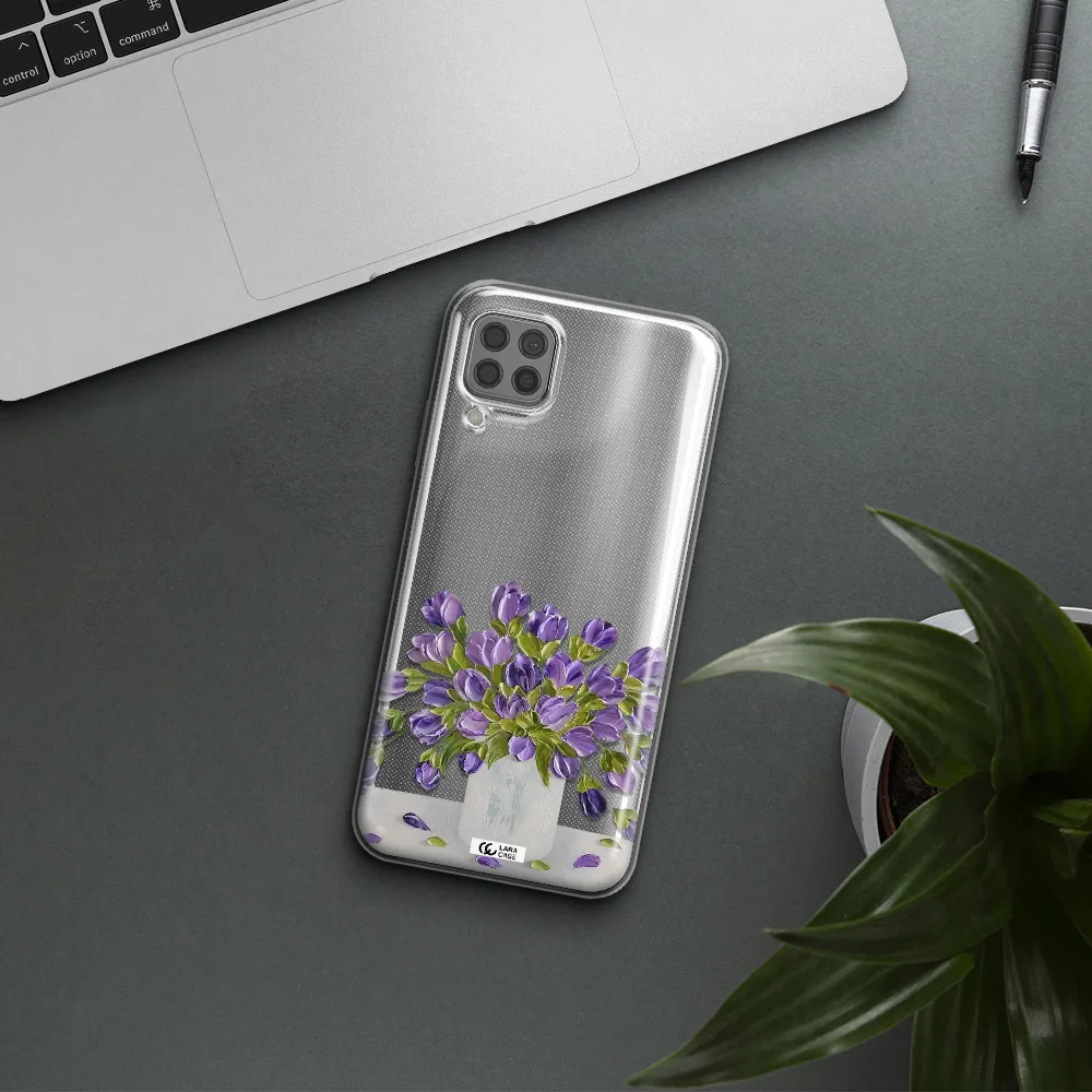 a bunch of purple flowers Huawei P40 Lite Clear TPU Case